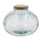Hello Honey® 9" Round Clear Reclaimed Glass Jar with Cork Lid